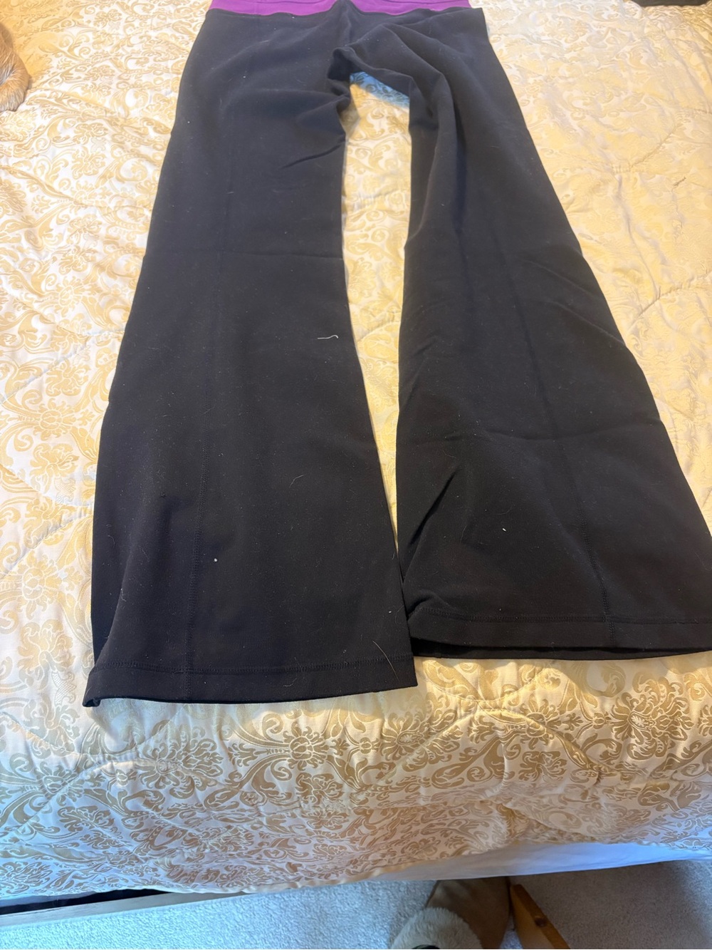 lululemon athletica Black Leggings with Purple Waistband